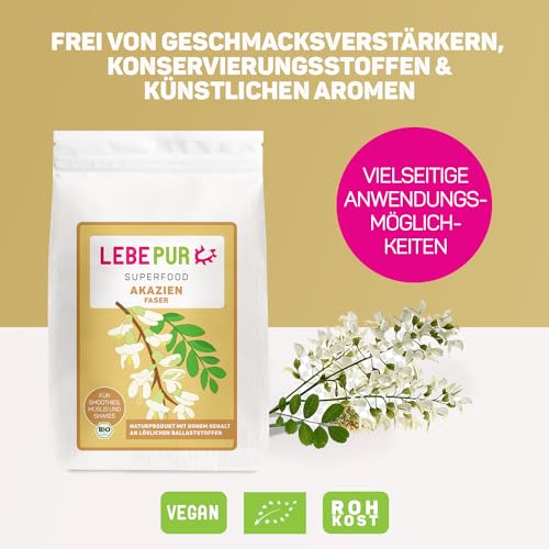 Akazienfaser Lebepur BIO vegan 500g, 90% Ballaststoffe