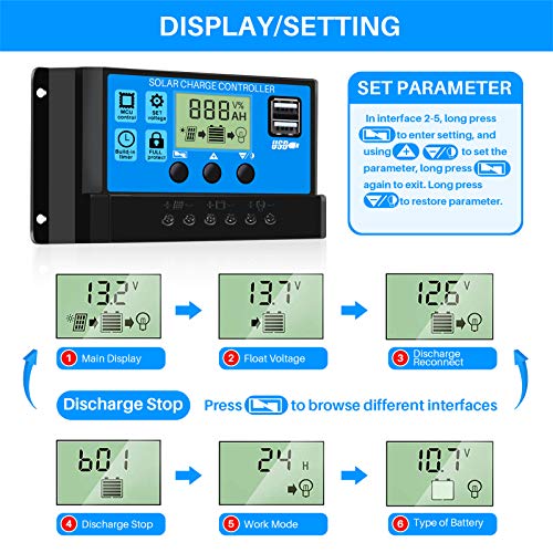 Solarladeregler Thlevel 30A 12V/24V Solar Laderegler Solar