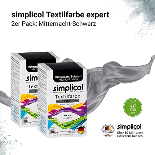 Textilfarbe simplicol expert Mitternacht-Schwarz 1718, 2er Pack