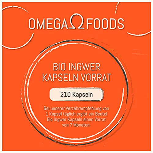 Ingwer-Kapseln OMEGA FOODS BIO Ingwer Kapseln – 210 Ingwer Kapseln