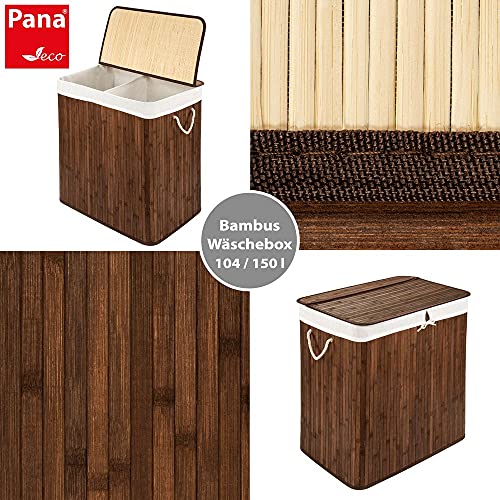 Wäschekorb PANA ECO Bambus mit Deckel, Wäschebox Holz