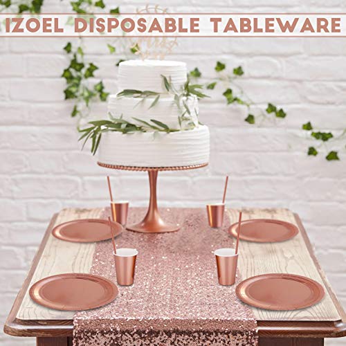 Pappteller iZoeL 60 STK 9″ Partyteller Rosegold Stabile