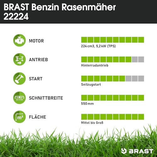 Benzin-Rasenmäher mit Elektrostarter BRAST ® Rasenmäher