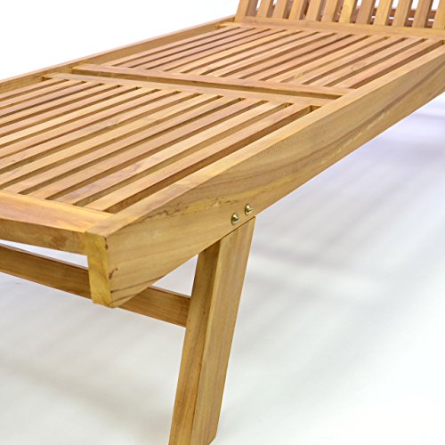 Deckchair Teak Divero Sonnenliege Gartenliege Relaxliege Liege