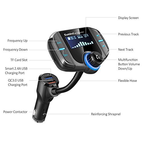 Bluetooth-Adapter (Auto) Sumind Bluetooth FM Transmitter