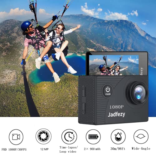 Unterwasserkamera Jadfezy Action Cam FHD 1080P/12MP, wasserdicht
