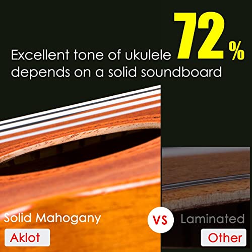 Ukulele AKLOT Konzert Erwachsene Solides Top Mahagoni Ukelele