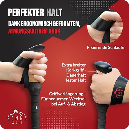 Trekkingstöcke faltbar SENNS GEAR ® Wanderstöcke faltbar