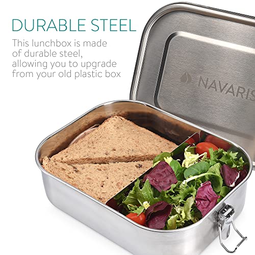 Edelstahl-Brotdose Navaris Brotdose Lunch Box Brotbox aus Edelstahl