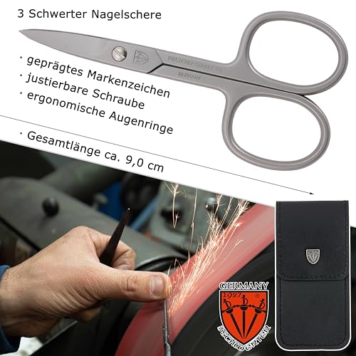 Nagelschere Drei Schwerter, gebogen, Scharfe Klinge