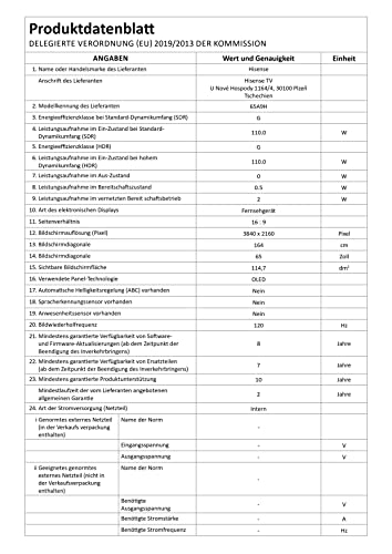 OLED 65 Zoll Hisense 65A9H OLED 164cm (65 Zoll) Fernseher