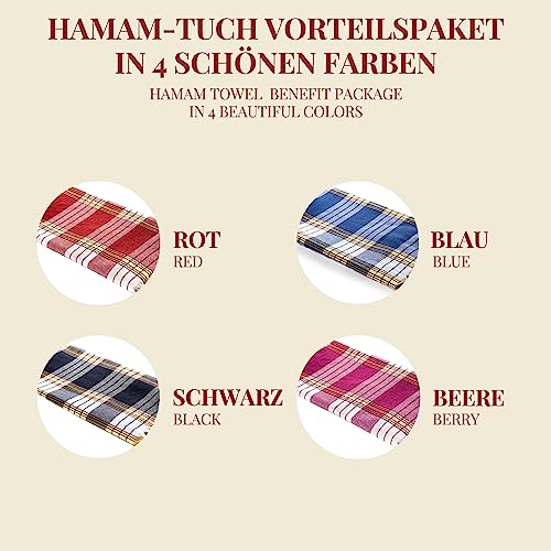 Hamamtuch Carenesse Classic 4er Set 80 x 170 cm Hamam