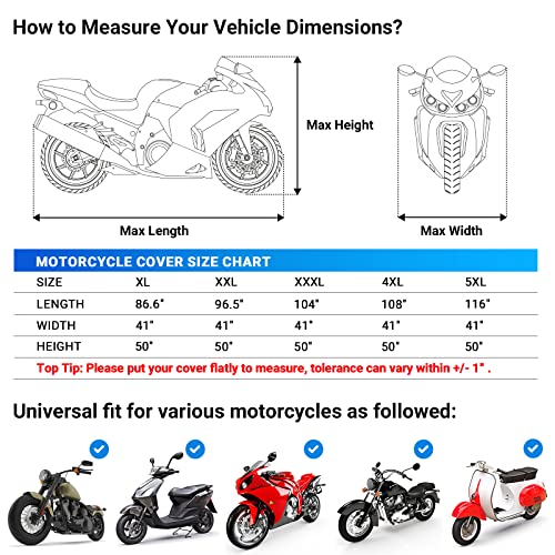 Motorrad-Abdeckplane Favoto Verbesserte Version Motorradabdeckung