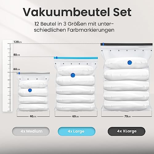 Vakuumbeutel Urban Nomad Kleidung 12er Set 3 Größen