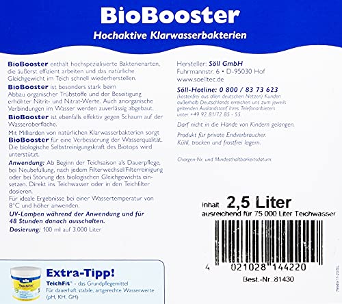 Teichbakterien Söll 81430 BioBooster für klares Wasser rein