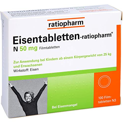 Eisentabletten Ratiopharm, N 50 mg Filmtabletten, 100 St