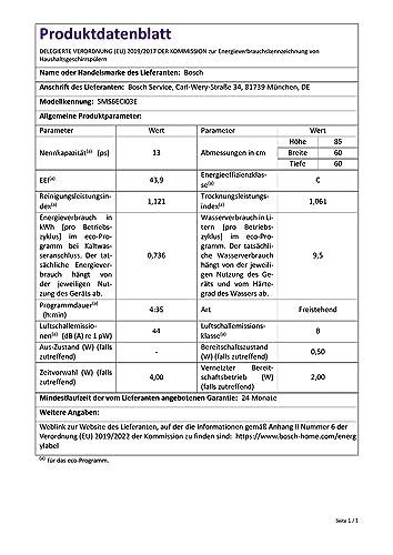 Geschirrspüler A+++ Bosch Hausgeräte SMS6ECI03E Serie 6