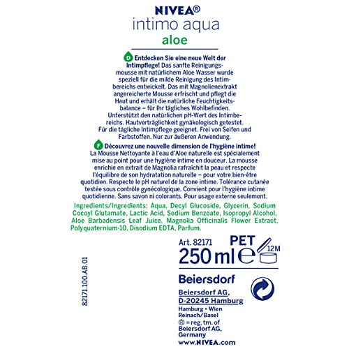 Intimwaschlotion NIVEA Intimo Aqua Aloe Pflegendes Reinigungsmousse