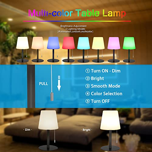 Akku-Lampe FUYO LED Akku Outdoor Tischlampe mit 8 Farben Dimmbar