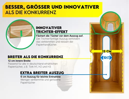 Papierhandtuchspender schwarz Bamboovia Bambus-Papierhandtuchspender