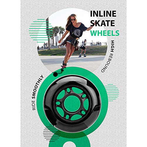 Inliner-Rollen Mehomei 80mm 85A Inline Skate Rollen 4 Pack