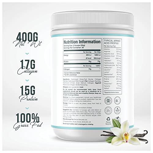 Kollagen Revive Naturals Vanille Multi-Proteinpulver – 5 Arten