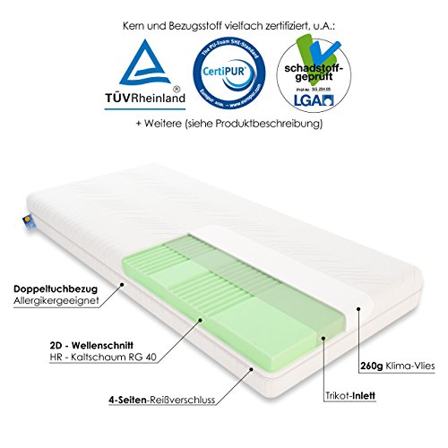 Kaltschaummatratze H3 Schlummerparadies ® hochwertig