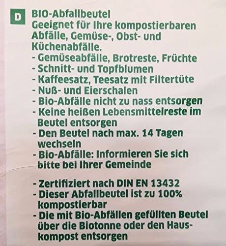 Kompostierbare Müllbeutel Dumil Müllbeutel Bio, Grün, 20 Liter