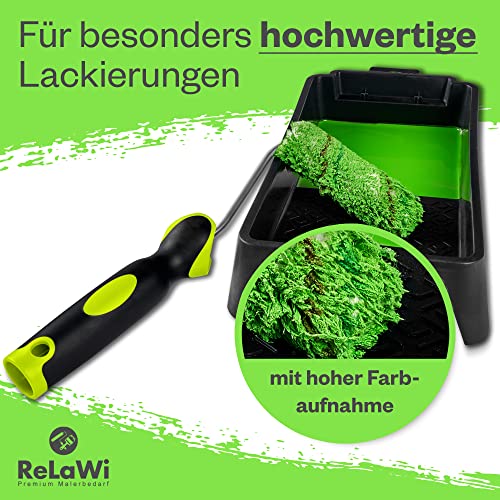 Farbroller RELAWI Premium Microfaserroller inkl. 5 Farbwalzen