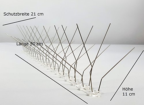 Vogelabwehr Vogelabwehrspike PP 04-40-X/10 Meter Set 20 Stück