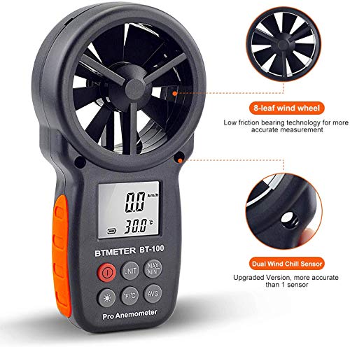 Windmesser BTMETER BT-100 digitaler Anemometer Handheld