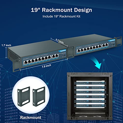 10-GB-Switch YuanLey 10 Port PoE Switch, 8 PoE Port 100Mbps