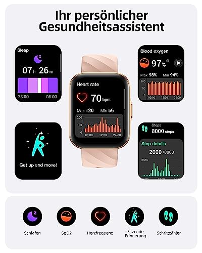 Sportuhr Parsonver Smartwatch Damen mit Telefonfunktion