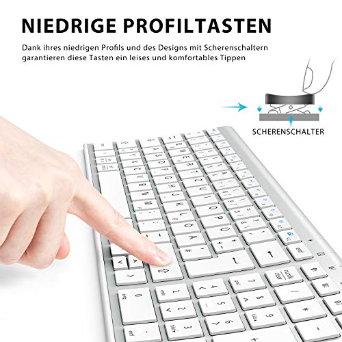 Bluetooth-Tastaturen iClever Kabellose Tastatur, BK10 Bluetooth