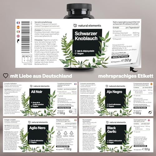 Knoblauch-Kapseln natural elements Schwarzer Knoblauch