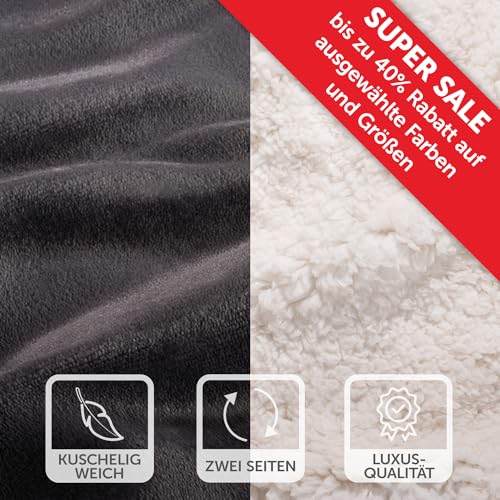 Fleecedecke Blumtal Premium Sherpa Kuscheldecke flauschig