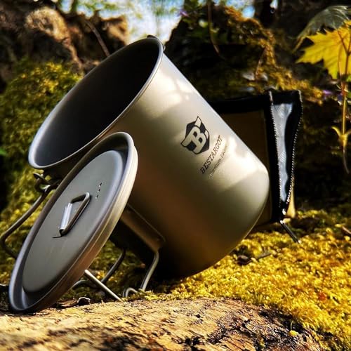 Camping-Topf Bestargot 750ml Titan Becher Tasse mit Isolierbeutel