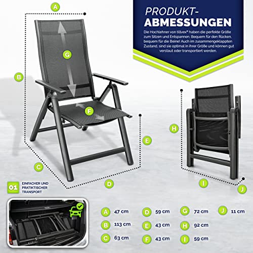 Alu-Klappsessel tillvex Gartenstuhl Premium 1 Stück klappbar