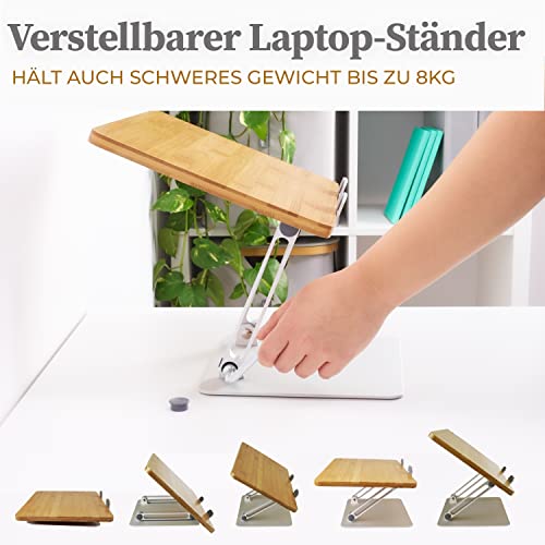 Laptop-Ständer HENNEZ Laptop Ständer Holz höhenverstelbar