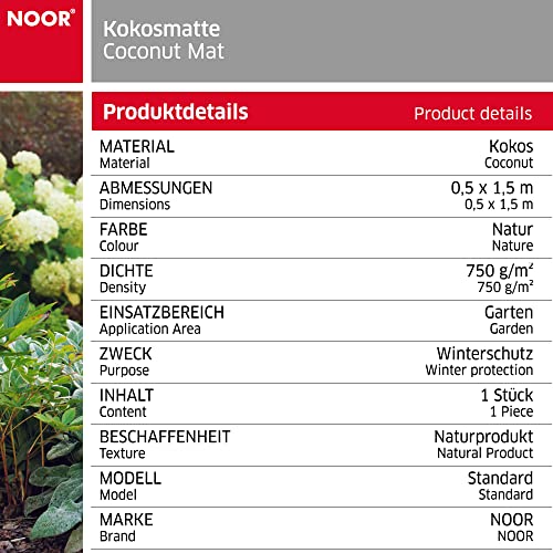 Kokosmatte NOOR 0,5 x 1,5 m Winterschutz für Pflanzen