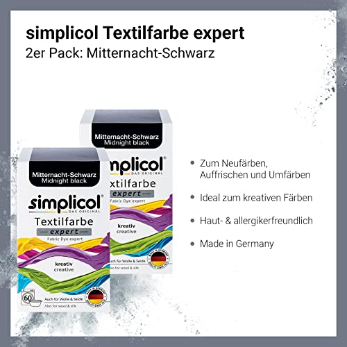 Textilfarbe simplicol expert Mitternacht-Schwarz 1718, 2er Pack