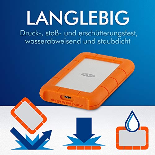 Externe Festplatte LaCie Rugged 2TB tragbar, 2.5 Zoll, PC & Mac