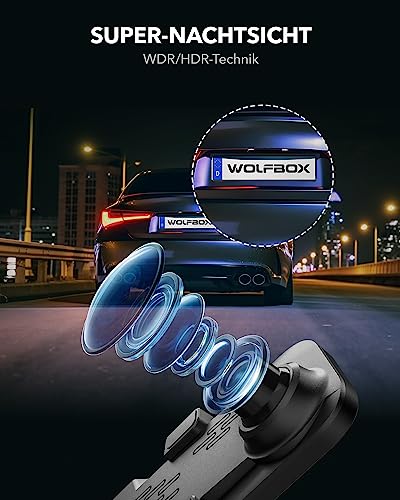Rückspiegel-Dashcam WOLFBOX 12″ G840S 4K Spiegel Dashcam