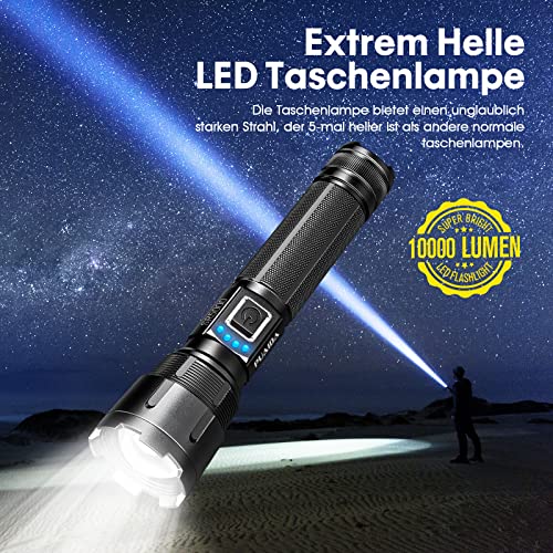 Taschenlampe 10.000 Lumen PUAIDA Taschenlampe LED Aufladbar