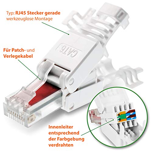 RJ45-Stecker UC-Express 10x Netzwerkstecker werkzeuglos RJ45