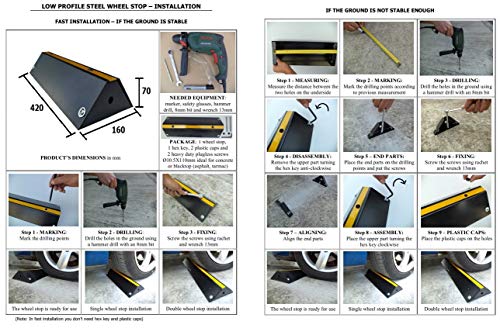 Einparkhilfe-Garage SNS SAFETY LTD Stahl-Radstopper