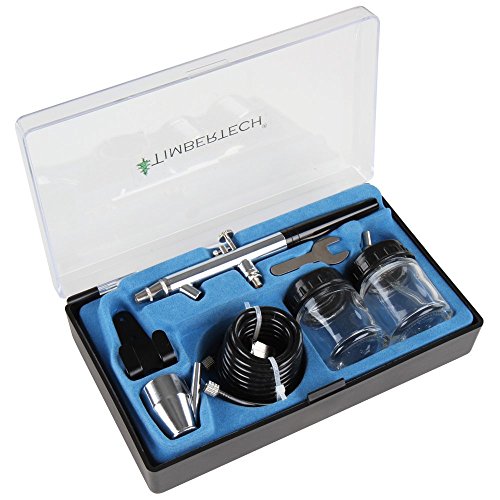 Airbrush-Set TIMBERTECH ABPST06 und Kolbenkompressor