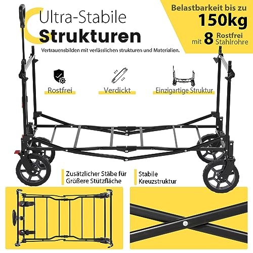 Bollerwagen mit Dach Sekey XXL Bollerwagen Faltbar mit Dach