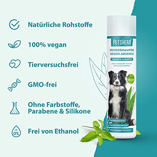 Flohshampoo-Hund PetsHero ® Hundeshampoo gegen Milben