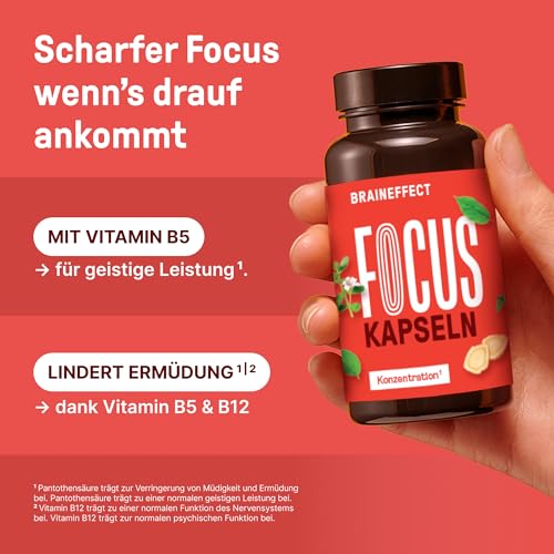 Gedächtnis-Tabletten BrainEffect FOCUS Natürliche, Koffeinfreie